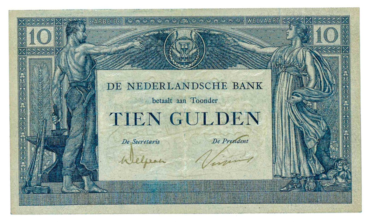 10 gulden. - Zeer Fraai.