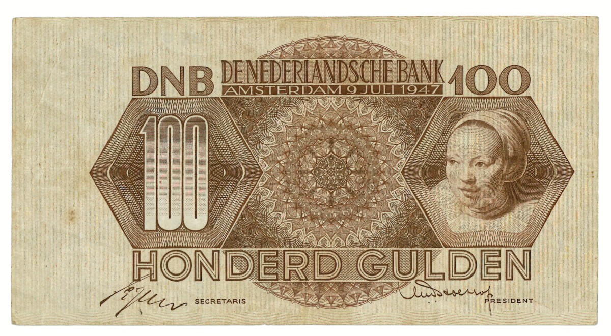 100 gulden. - Zeer Fraai.