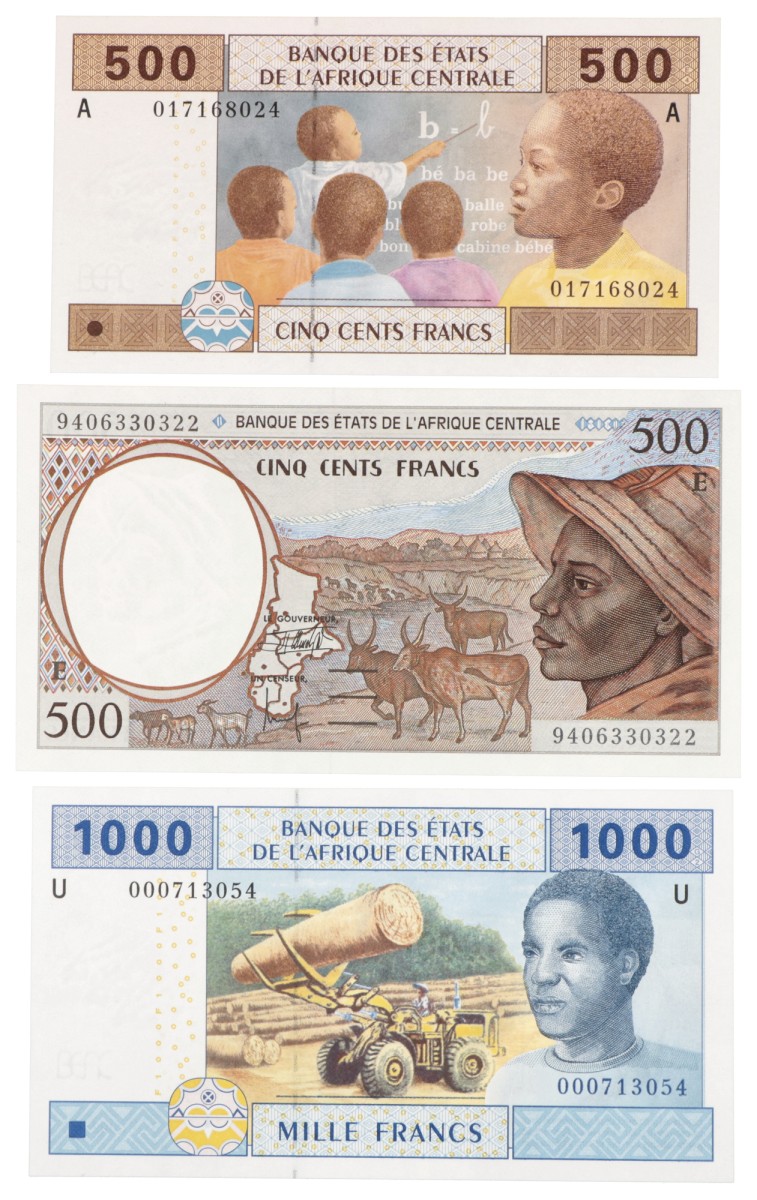 Lot 3 banknotes. - UNC.