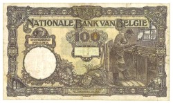 No reserve - Belgium. 100 frank. Banknote. Type 1924. - Very fine.