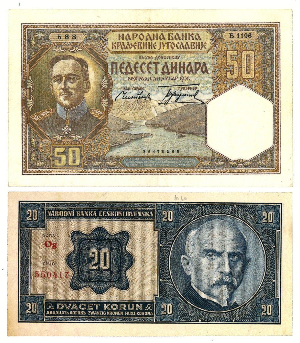 Lot 2 banknotes. - Extremely fine.