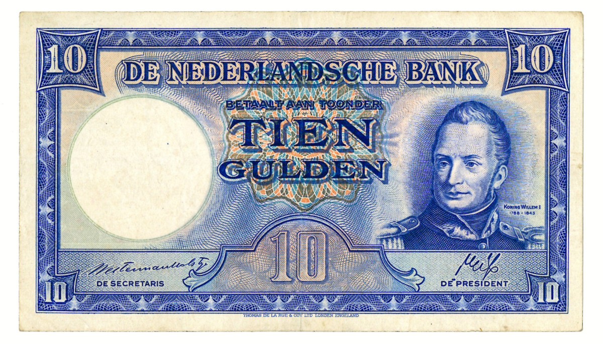Nederland. 10 gulden. Bankbiljet. Type 1945 II. - Zeer Fraai +.