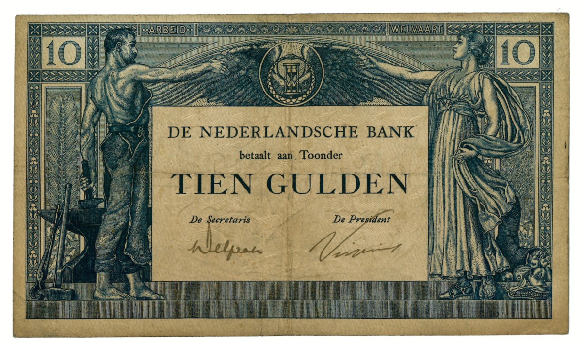 10 gulden. - Zeer Fraai.