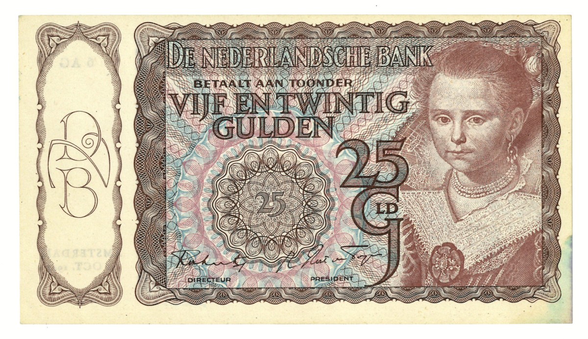 25 gulden. - Nagenoeg UNC.