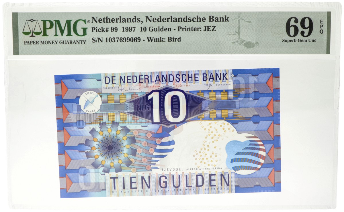 Nederland. 10 gulden. Bankbiljet. Type 1997. - PMG 69EPQ