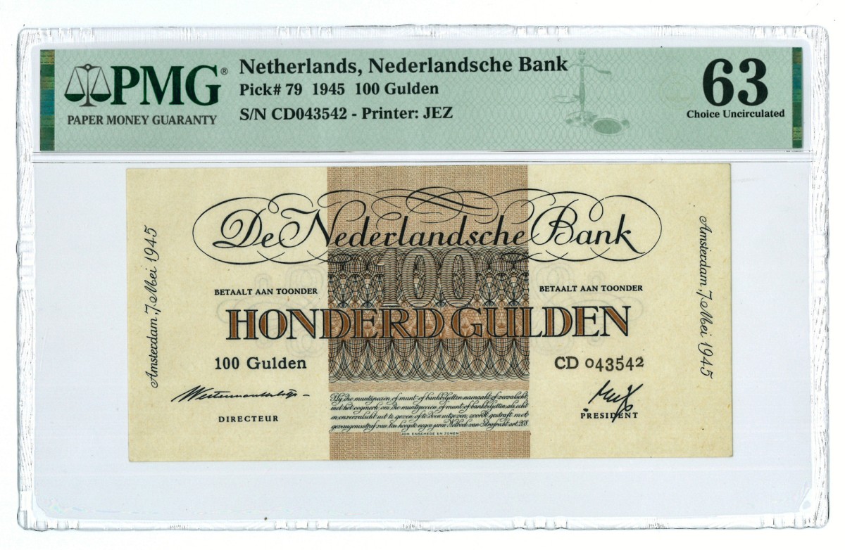 100 gulden 1945. - UNC.