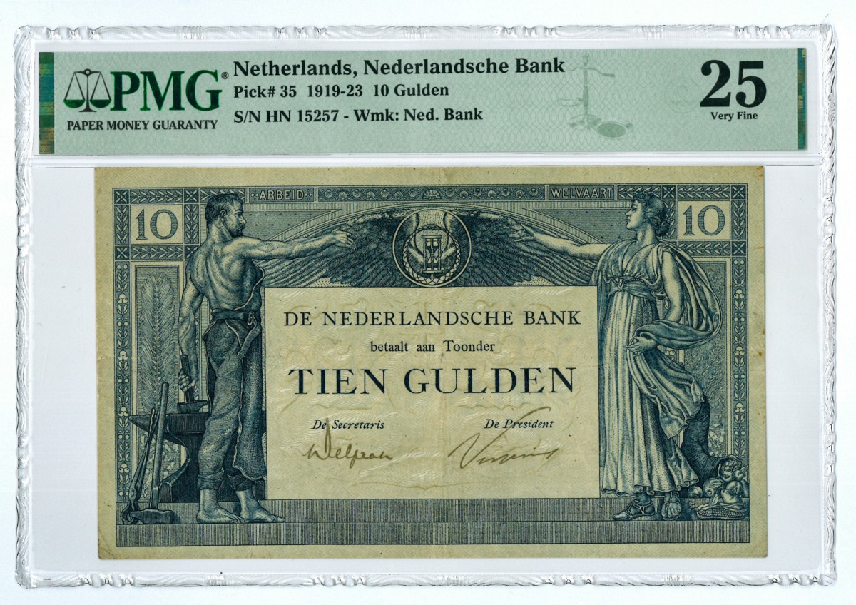 10 gulden 1921. - Zeer Fraai.