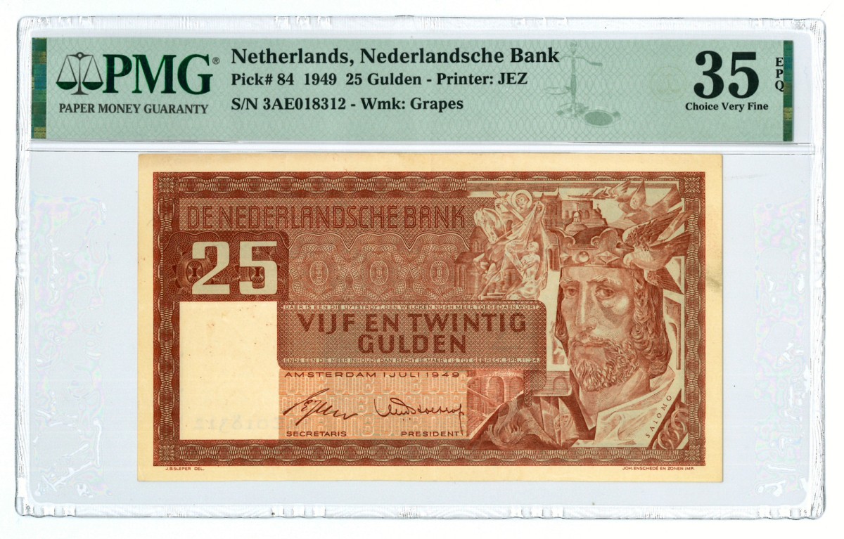 Nederland. 25 gulden. Bankbiljet. Type 1949. - PMG 35EPQ