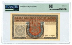Nederland. 25 gulden. Bankbiljet. Type 1949. - PMG 35EPQ