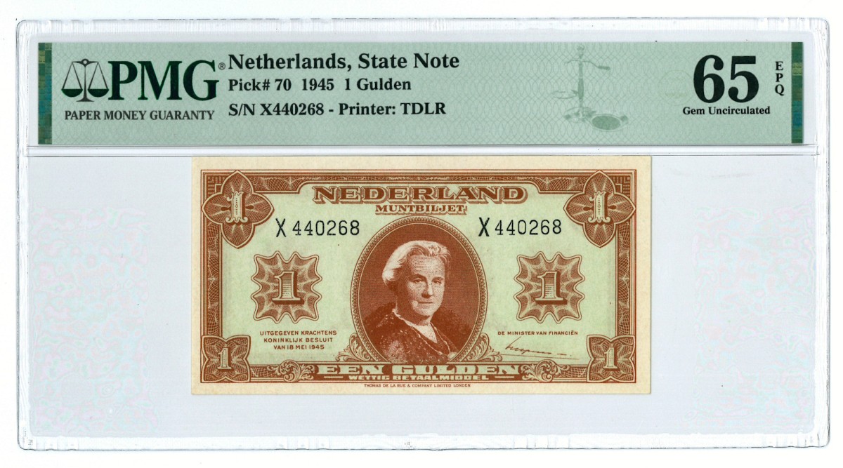 1 gulden 1945. - UNC.