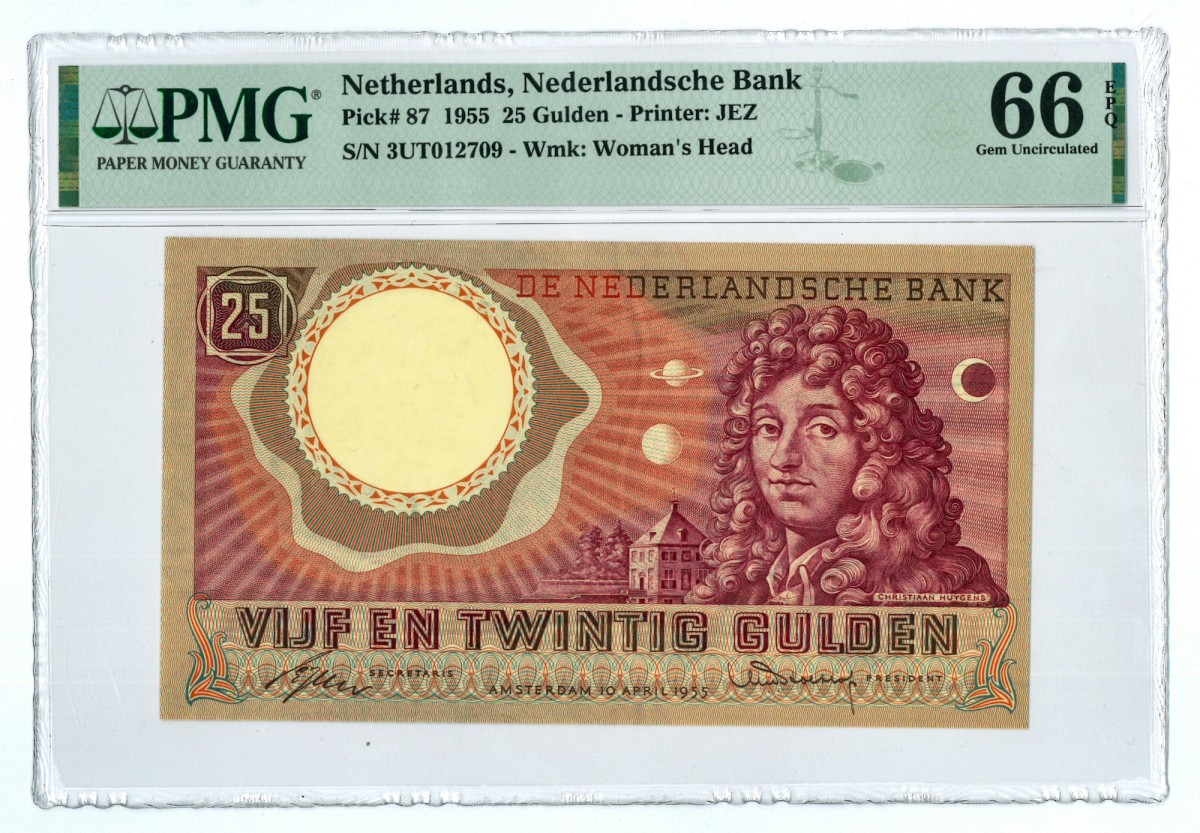 Nederland. 25 gulden. Bankbiljet. Type 1955. - PMG 66EPQ