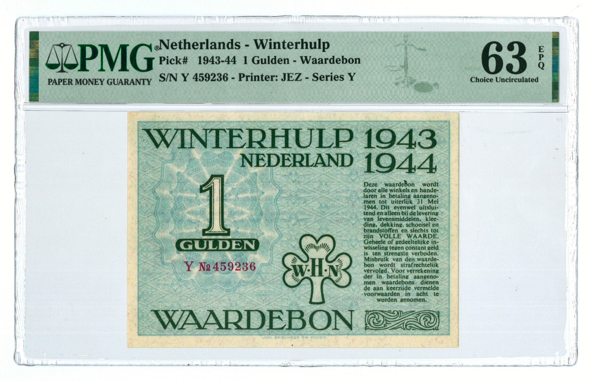 1 gulden 1943-1944. - UNC.