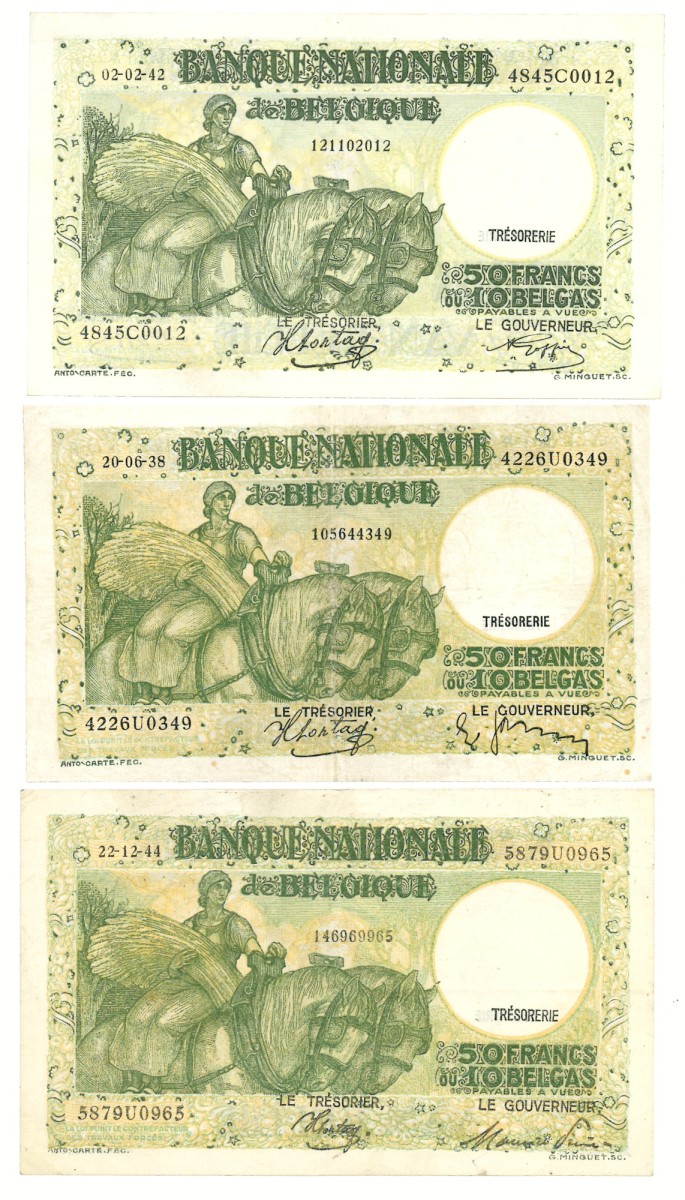 Lot 3 banknotes. - Very fine / Extremely fine.