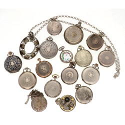 No Reserve - Lot zilveren dames zakhorloges.