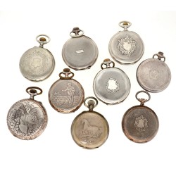 No Reserve - Lot stalen en zilveren heren zakhorloges.