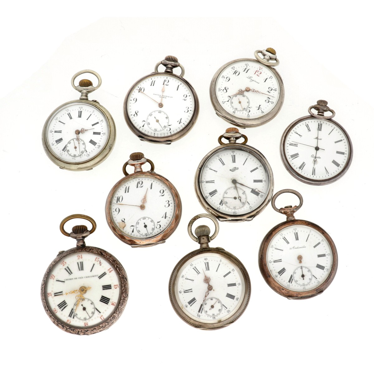 No Reserve - Lot stalen en zilveren heren zakhorloges.