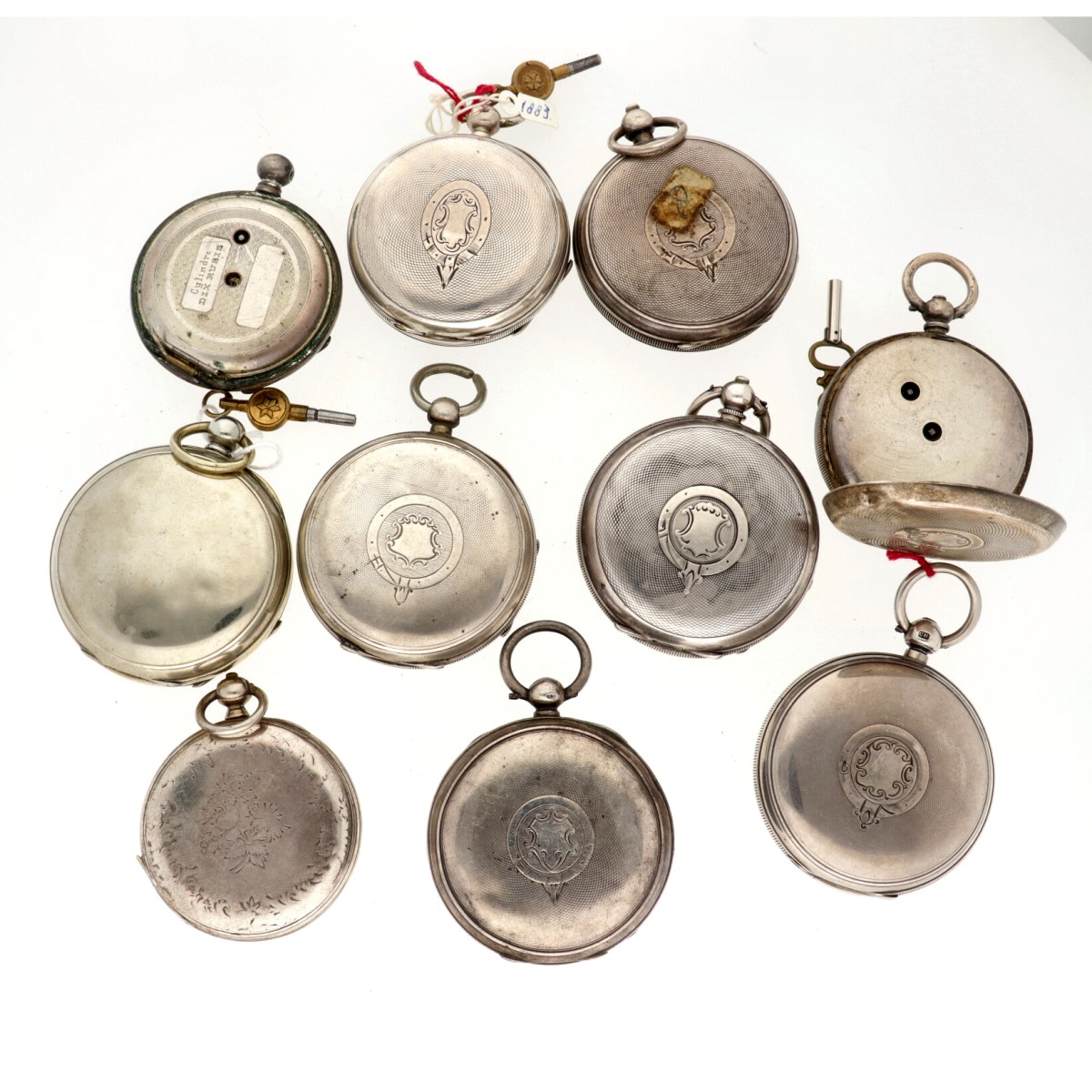 No Reserve - Lot stalen en zilveren heren zakhorloges.