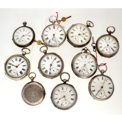 No Reserve - Lot stalen en zilveren heren zakhorloges.