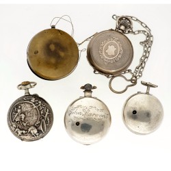 No Reserve - Lot stalen en zilveren heren zakhorloges.