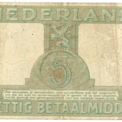 Nederland 5 gulden Zilverbon Type 1944 - Fraai