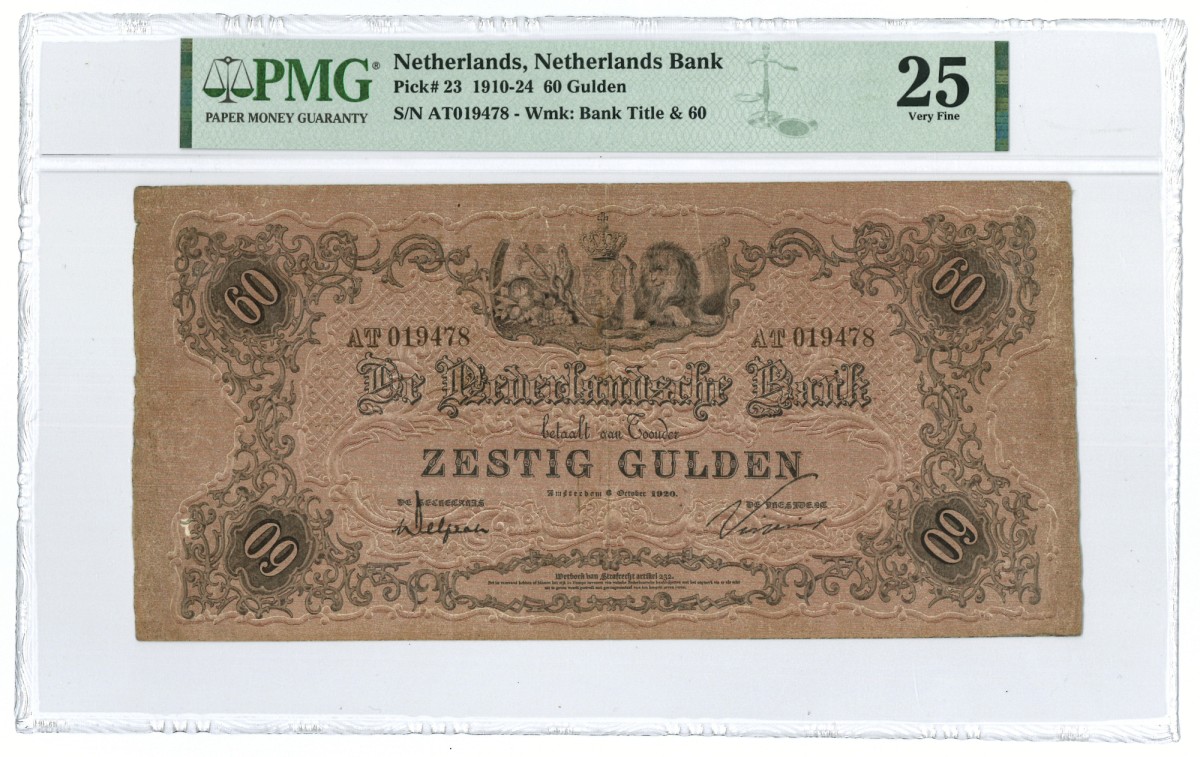 Nederland. 60 gulden. Bankbiljet. Type 1860. - PMG 25