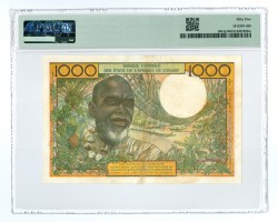 West-African States. 1000 francs. Banknote. Type 1959-1965. - PMG 55.