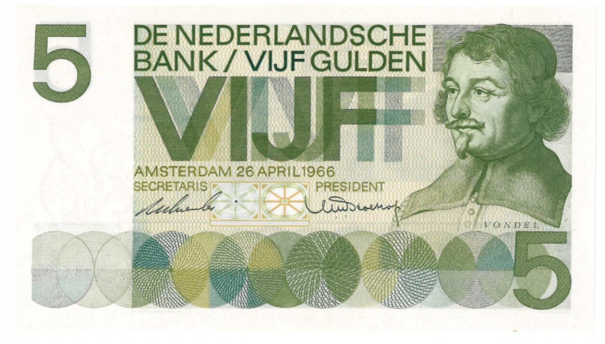 Nederland 5 gulden bankbiljet Type 1966 Vondel I - UNC