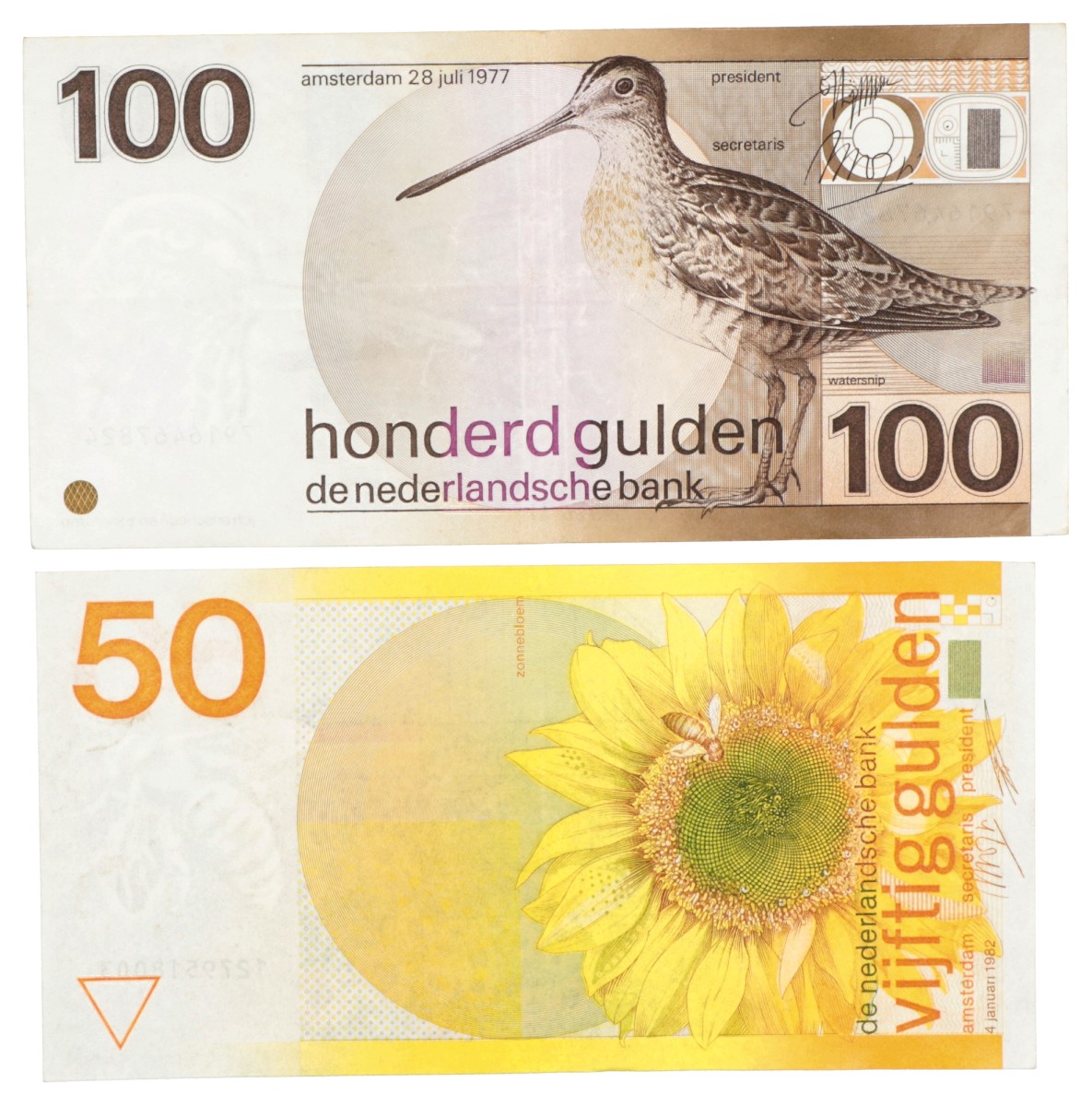 Lot 50 en 100 gulden. - Zeer Fraai +.