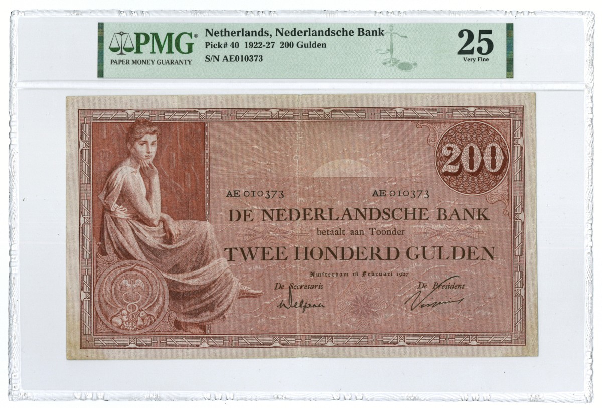 200 gulden 1921. - Zeer Fraai.