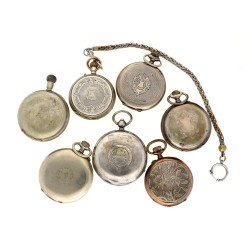 No Reserve - Lot stalen en zilveren zakhorloges.