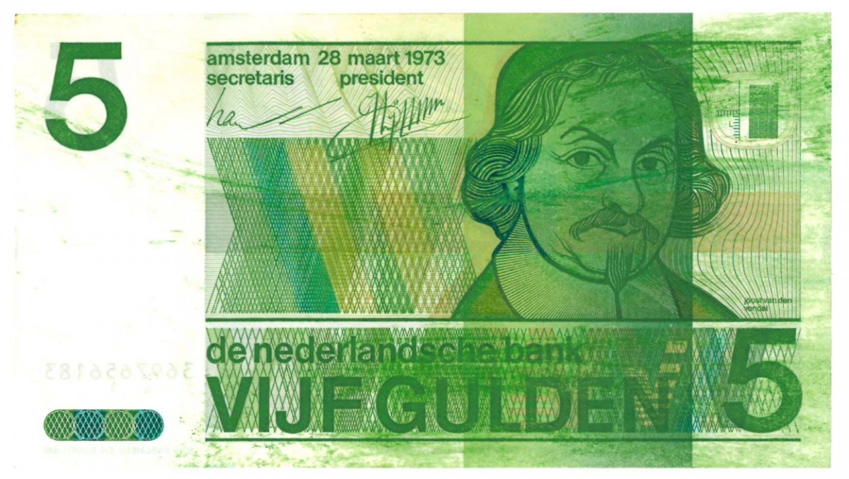 Nederland 5 gulden bankbiljet Type 1973 Vondel II - Nagenoeg UNC