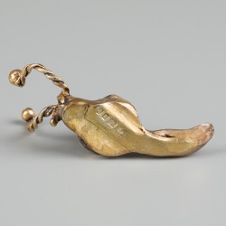 Modernistische miniatuur slak zilver, goud-verguld.