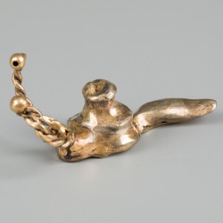 Modernistische miniatuur slak zilver, goud-verguld.