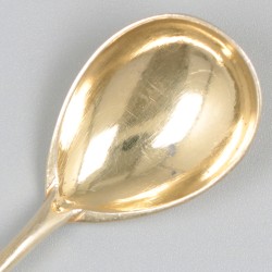 5-delige set koffielepels zilver.