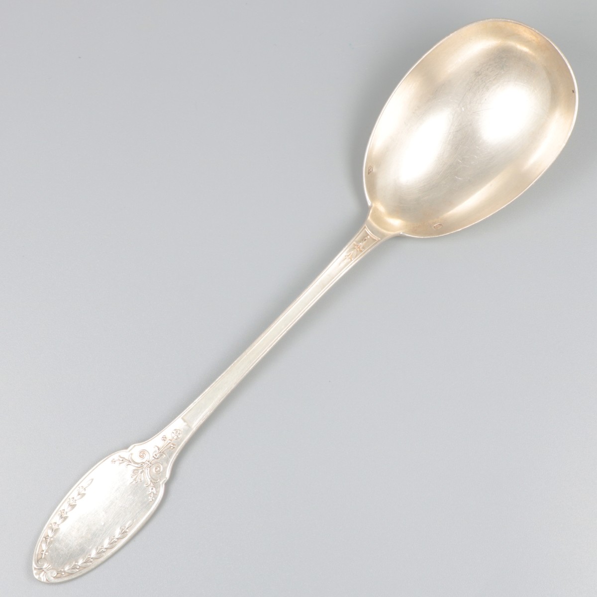 Compote-lepel zilver.