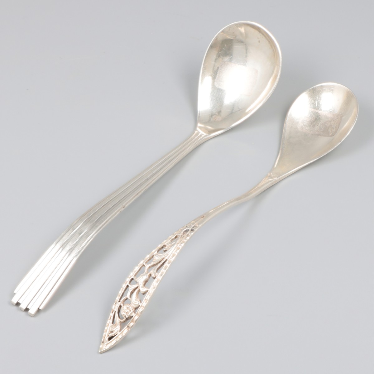 2-delig lot jamlepels zilver.