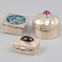 3-delig lot doosjes zilver.