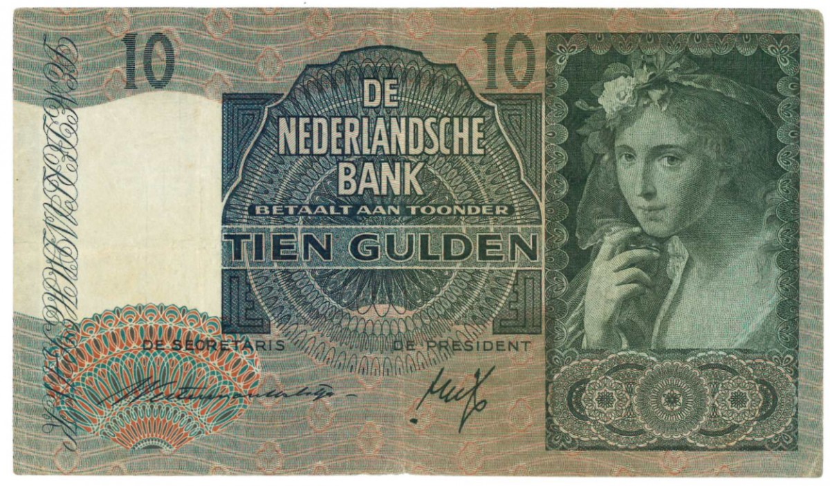 Nederland 10 gulden bankbiljet Type 1940 II Meisje met druiven - Zeer Fraai -