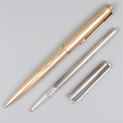 5-delig lot pennen, verzilverd / zilver.