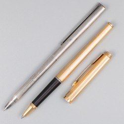 5-delig lot pennen, verzilverd / zilver.