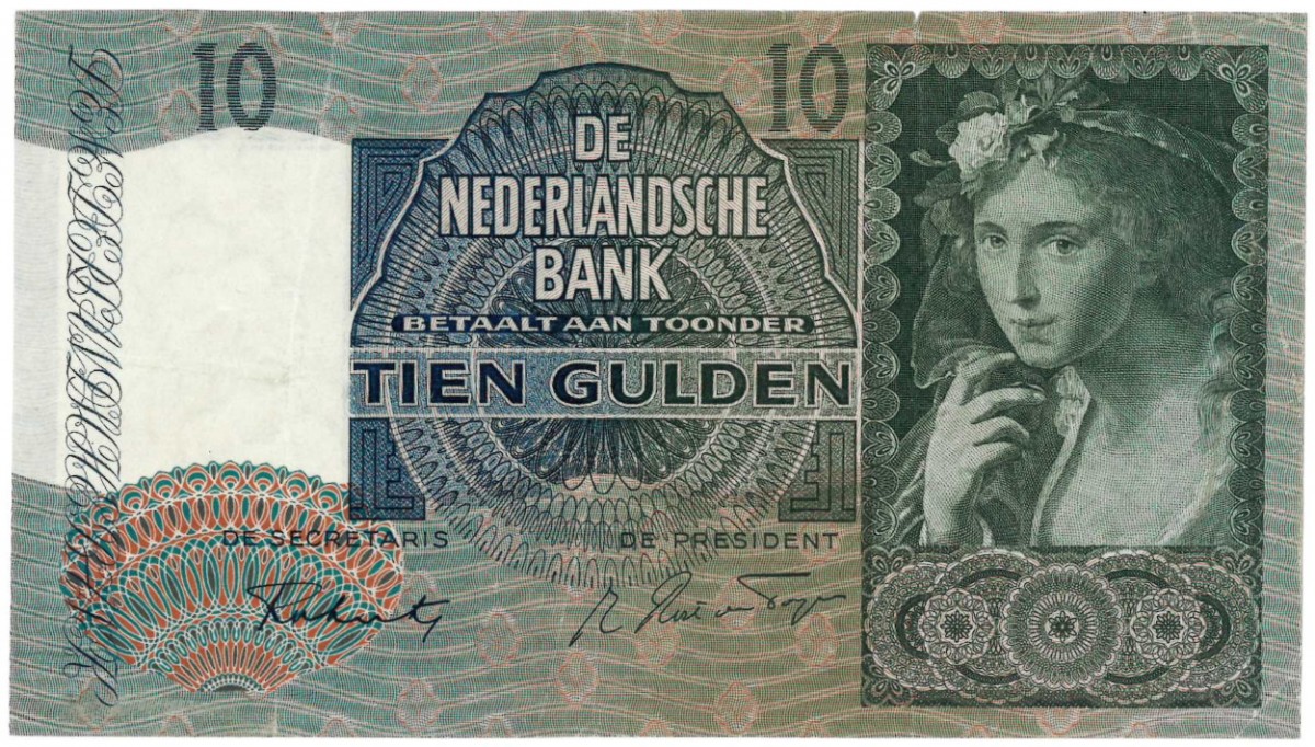 Nederland 10 gulden bankbiljet Type 1940 II Meisje met druiven - Zeer Fraai