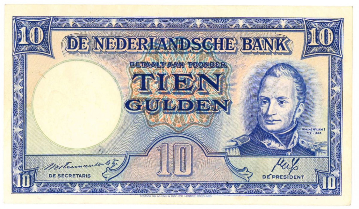 Nederland 10 gulden Bankbiljet Type 1945 II Staatsmijnen - Prachtig