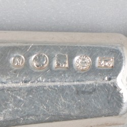 6-delige set messen Haags lofje, zilver.