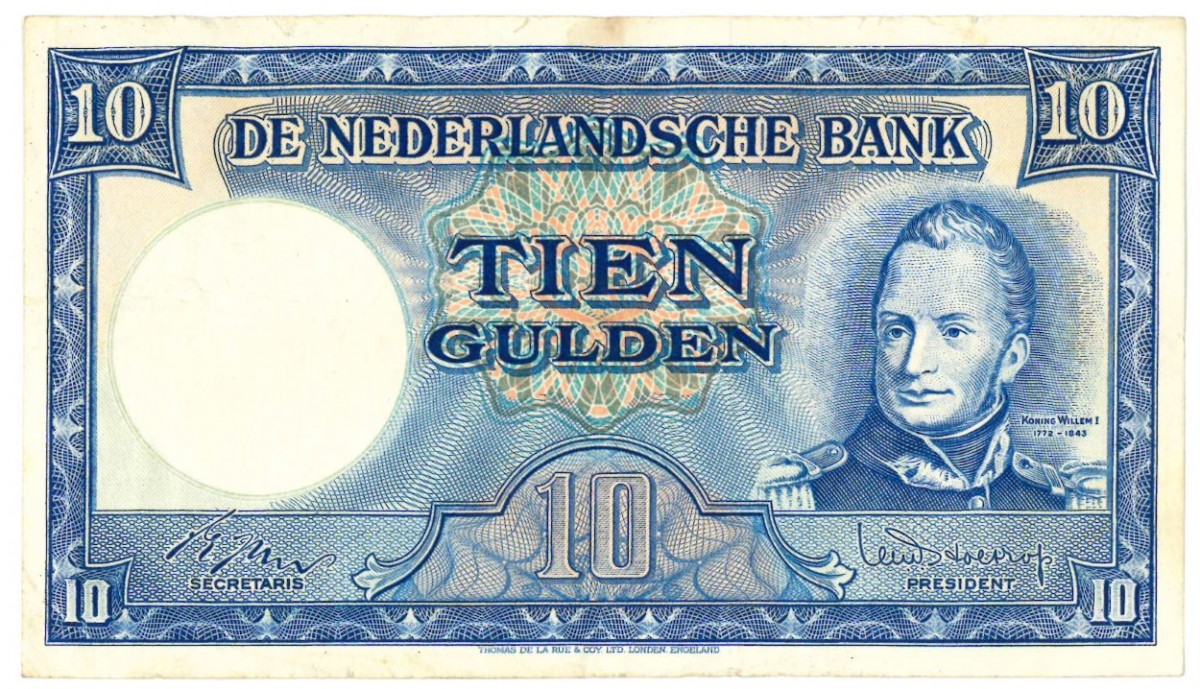 Nederland 10 gulden bankbiljet Type 1949 Molen -Zeer Fraai