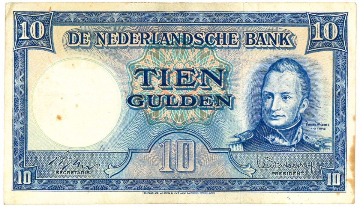 Nederland 10 gulden bankbiljet Type 1949 Molen -Zeer Fraai -