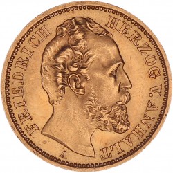 German states. Anhalt. Friedrich I. 20 Mark. 1875 A.