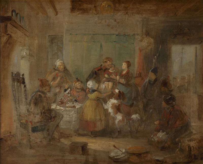 Johannes Tavenraat (1809 - 1881), Een interieurscene naar J.J. Eeckhout.