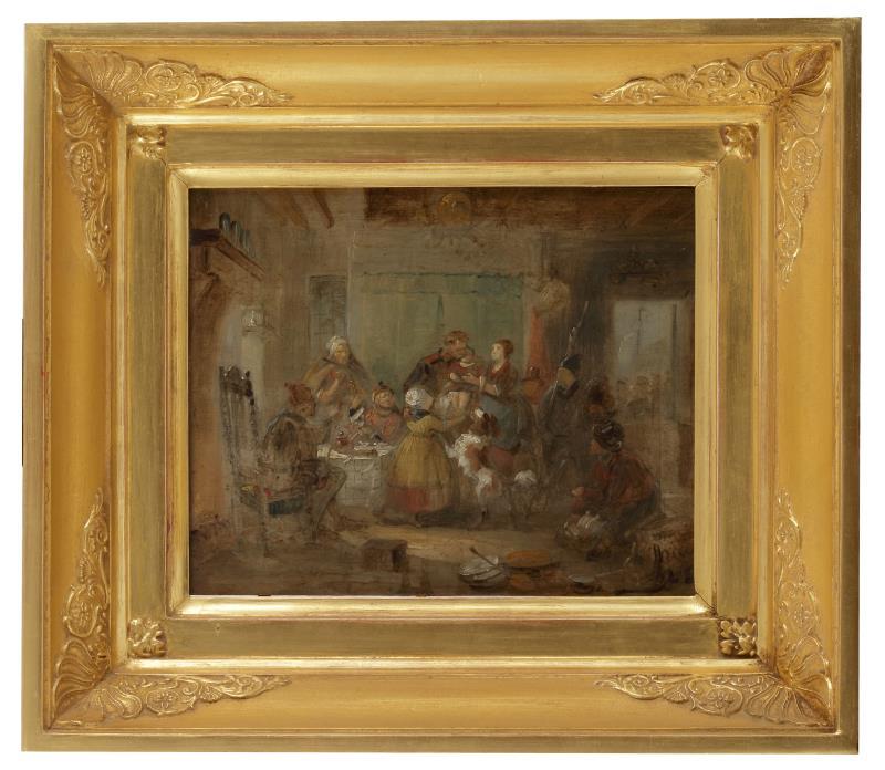 Johannes Tavenraat (1809 - 1881), Een interieurscene naar J.J. Eeckhout.