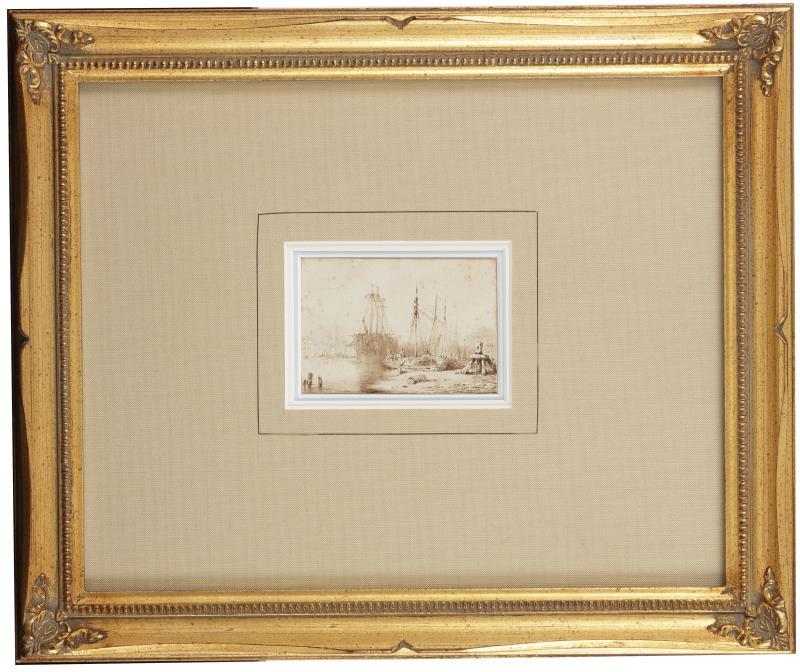 Petrus Paulus Schiedges (Den Haag 1813 - 1876), Een scheepswerf met Kaapstander.