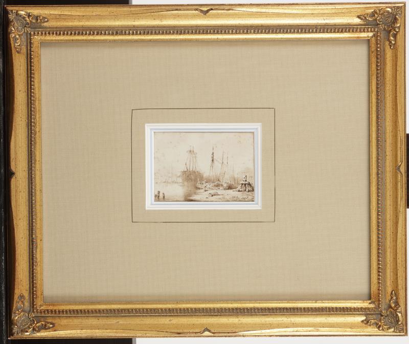 Petrus Paulus Schiedges (Den Haag 1813 - 1876), Een scheepswerf met Kaapstander.